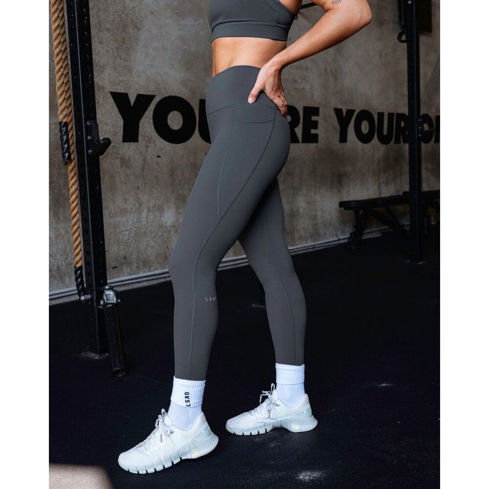 LSKD LEGGINGS GRAY MEDIUM FUSION FULL LENGTH TURBULENCE NWT